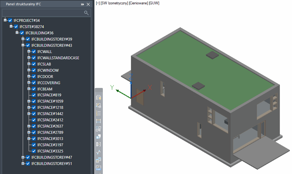 Drzewko struktury IFC