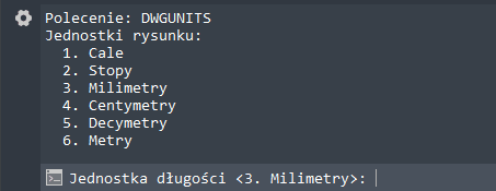 Nowa funkcja - DWGUNITS