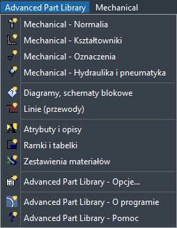 Advanced Part Library w ZWCADzie MFG 2025