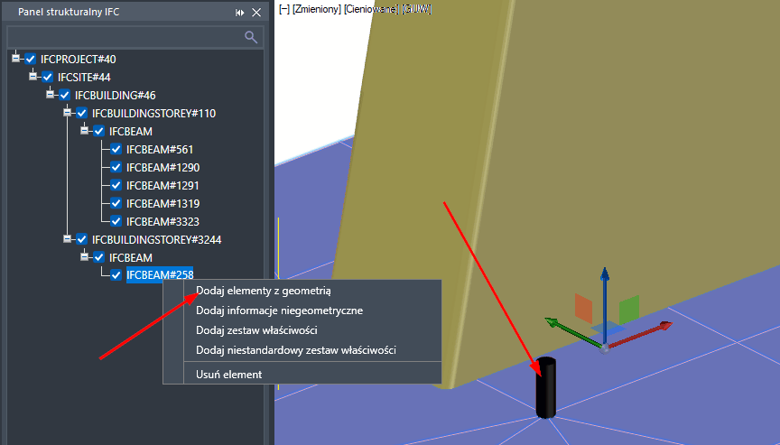 Dodawanie geometrii do struktury IFC