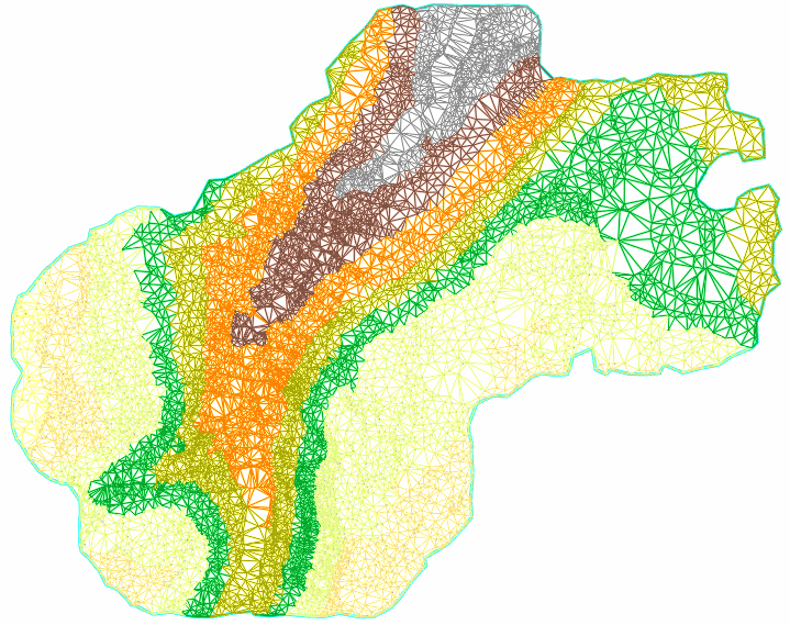 Wygenerowana powierzchnia TIN na podstawie punktów