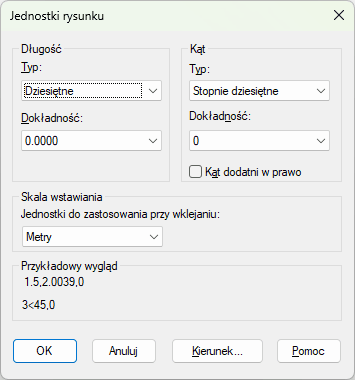 Ustawienia jednostek rysunkowych w ZWCADzie 2025