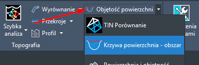 Krzywa powierzchni w SPCADzie