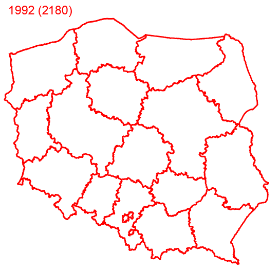 Mapa polski w rysunku CAD