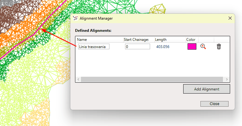 Tworzenie linii trasowania w nakładce do ZWCADa