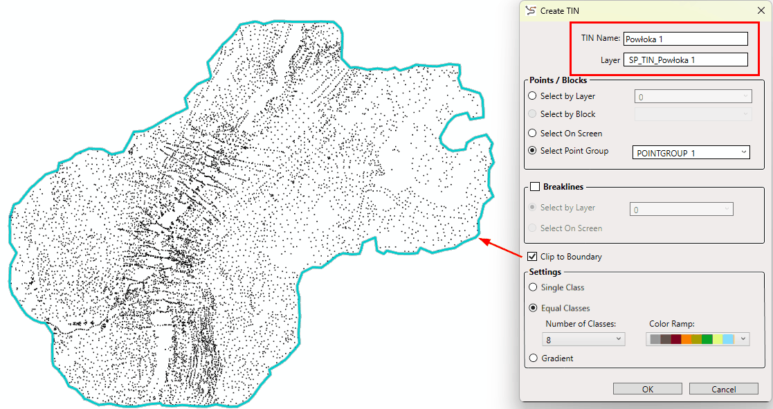 Tworzenie powierzchni TIN