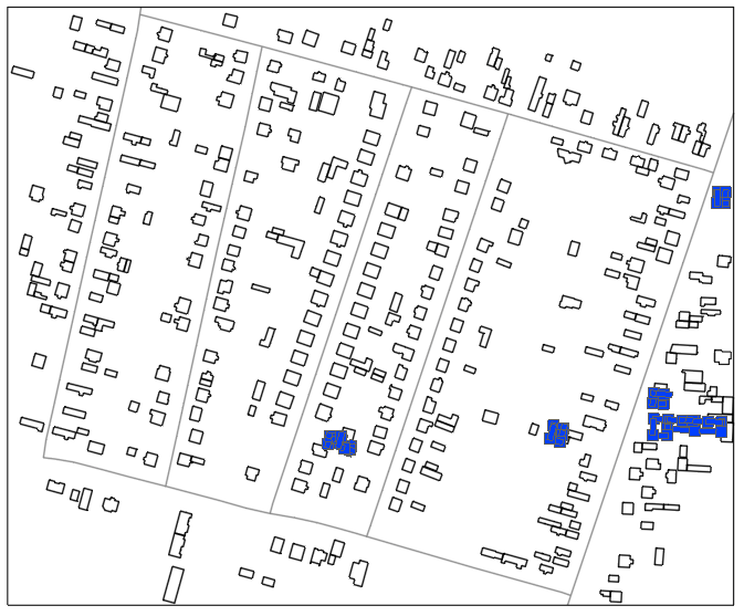 Zaznaczone obiekty SHP w ZWCADzie