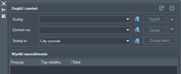 Funkcja Znajdź i zamień w ZWCADzie 2026