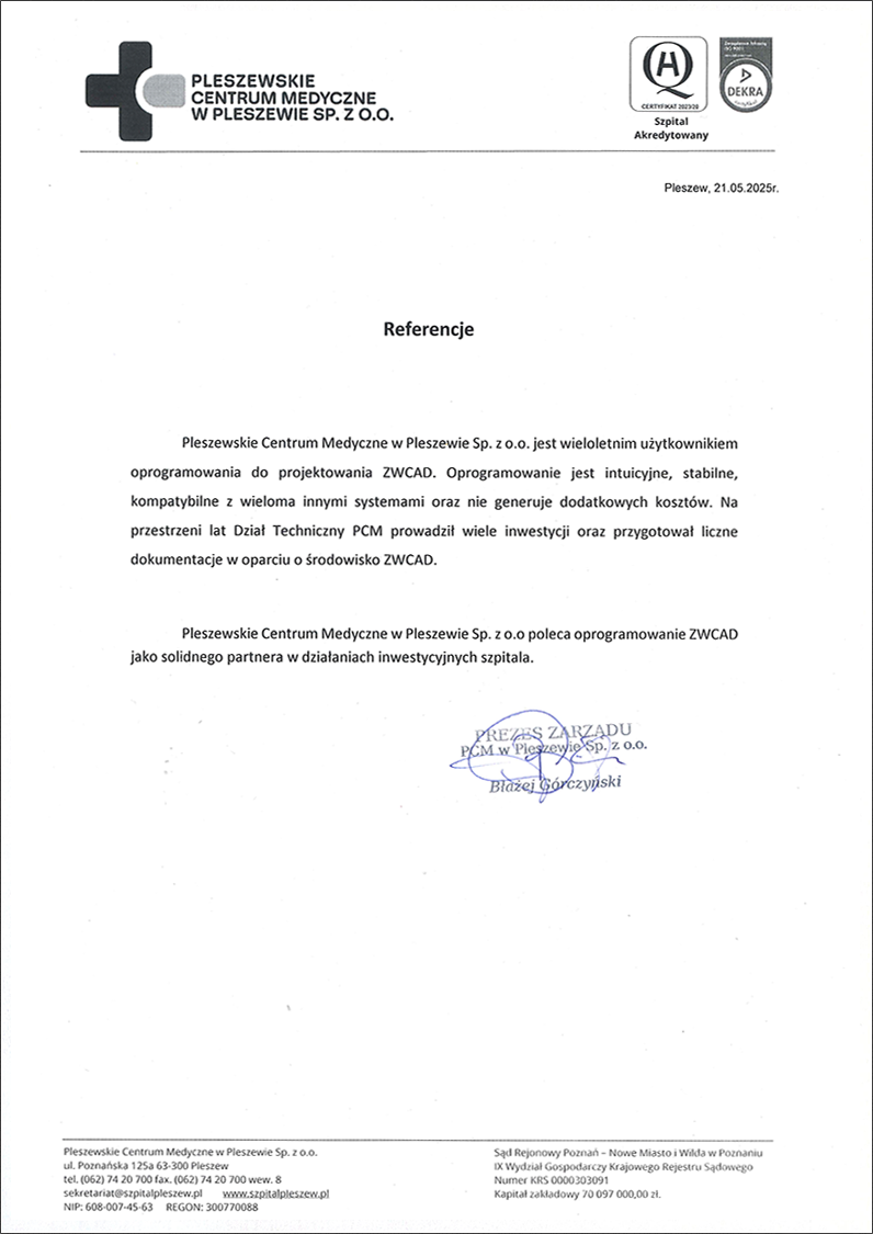 Opinia o zwcad - Pleszewskie Centrum Medyczne