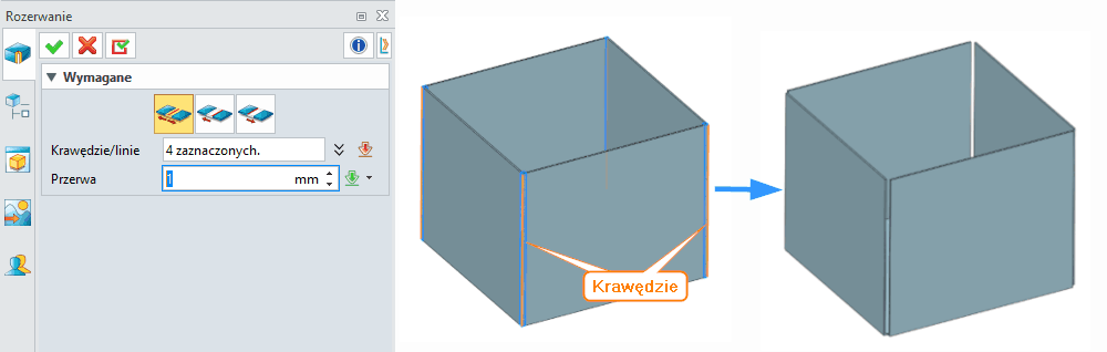 Arkusz ZW3D blachy Rozerwanie - Panel