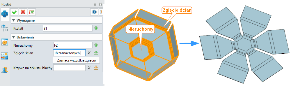 Arkusz blachy - Rozłó - Panel ZW3D