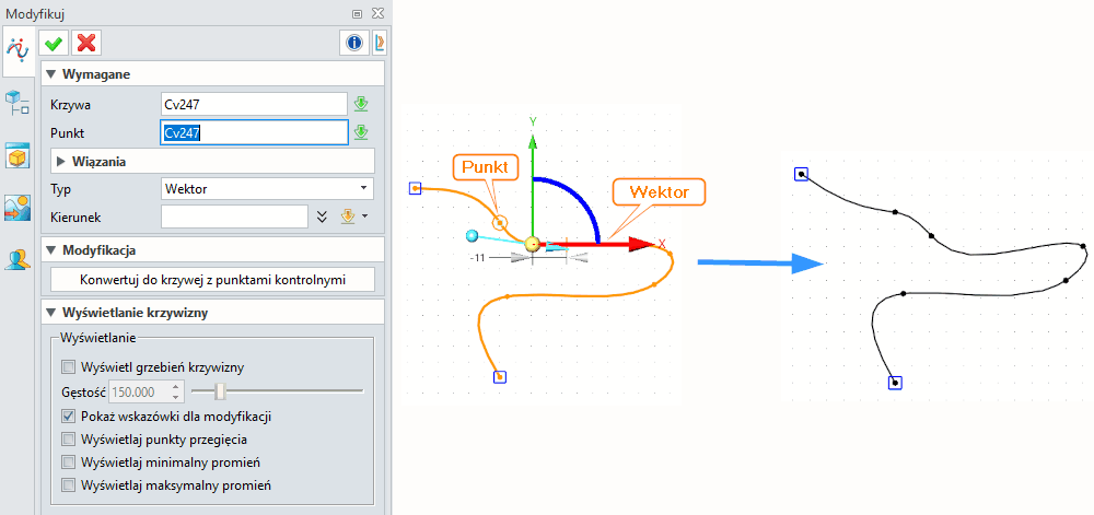 Szkic Modyfikuj Panel ZW3D