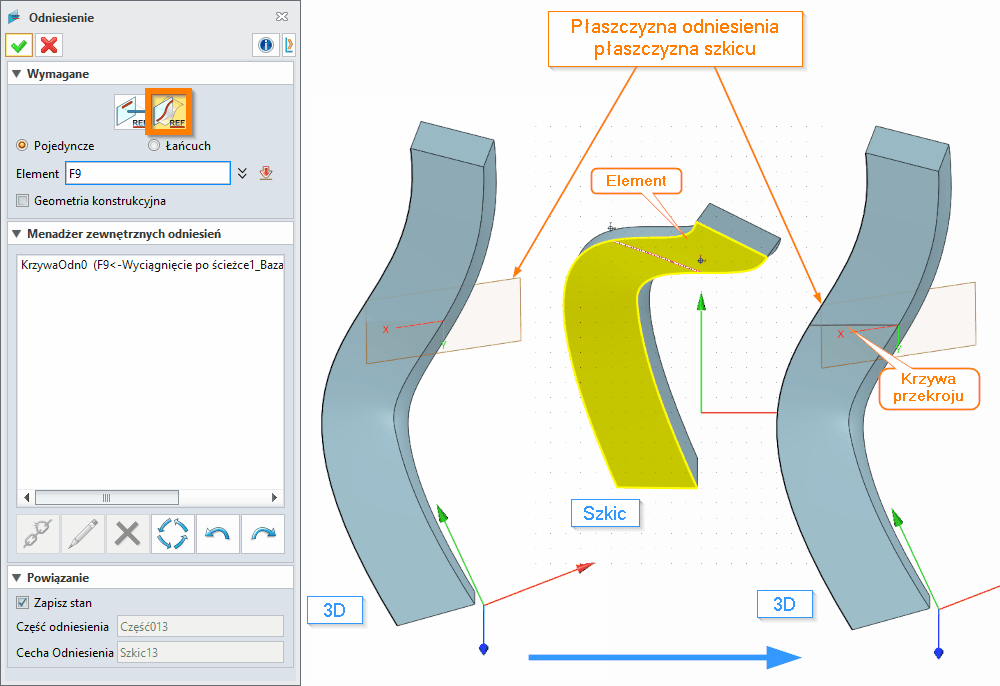 Szkic Odniesienie ZW3D Panel2