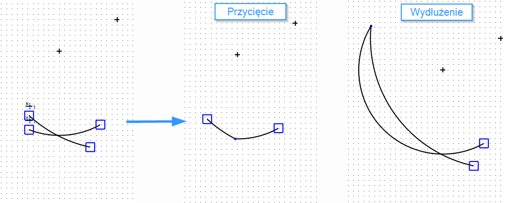 Szkic Przytnij wydluz do naroznika panel opcje ZW3D