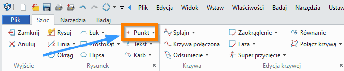 Szkic Punkt ZW3D - wstążka