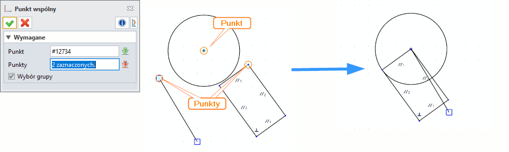 Szkic Punkt ZW3D wspólny Panel