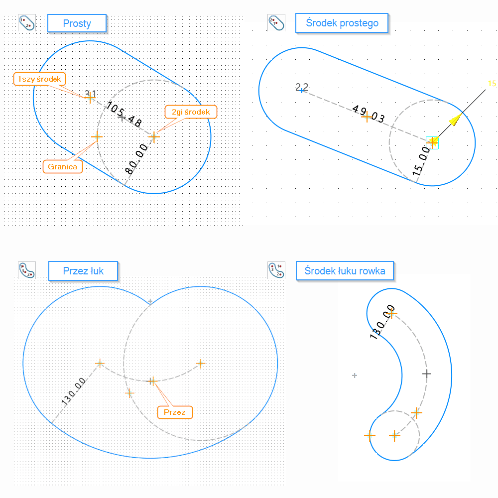 Szkic Rowek ZW3D Panel opcje