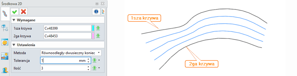 Szkic Środkowa 2D - ZW3D Panel