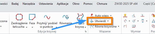 Szkic Utwierdź ZW3D - wstążka