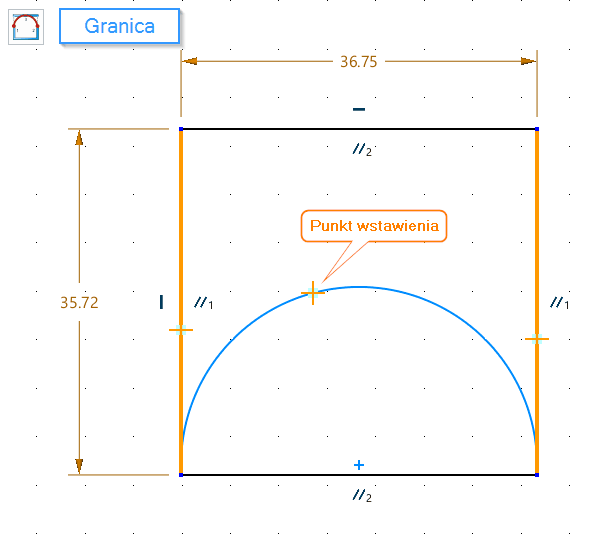 Szkic Zaokraglenie ZW3D - panel opcje