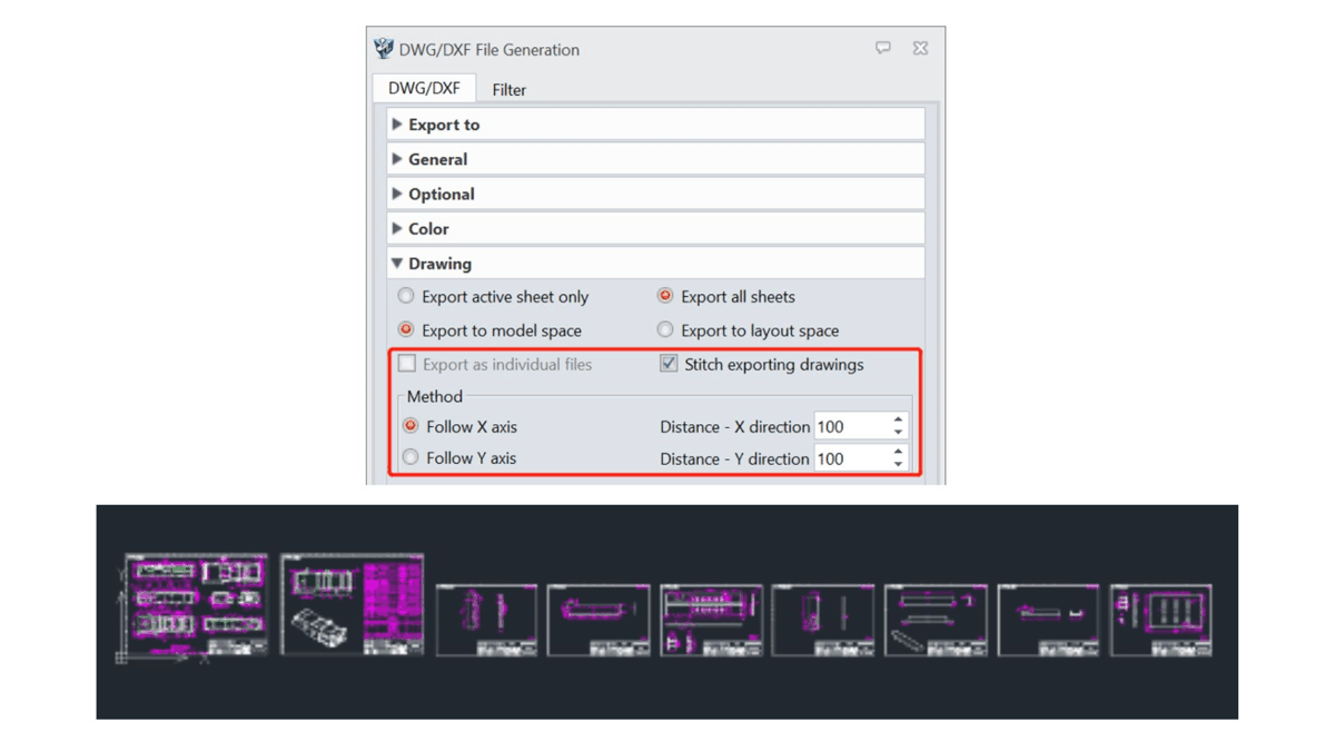 Eksport formatu do DWG/DXF