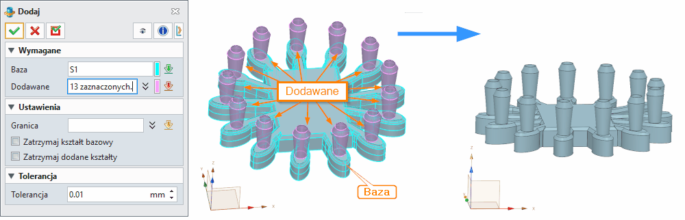 Operacje Dodaj zw3D Panel