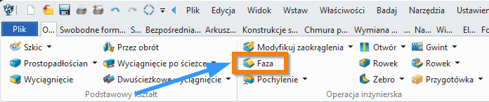 Operacje ZW3D Faza wstążka