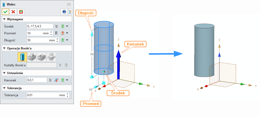 Operacje Walec ZW3D Panel