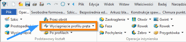 Operacje Wyciagniecie profilu preta wstazka