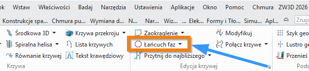 Szkic3D Łańcuch faz wstążka ZW3D