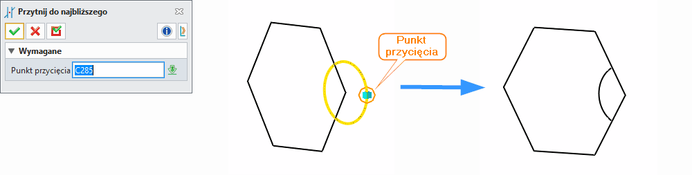 Szkic3D - ZW3D - Przytnij do najbliższego Panel