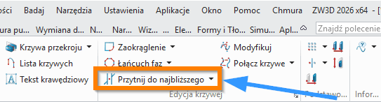 Szkic3D Przytnij do najblizszego wstazka