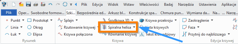 Szkic3D Spiralna helisa wstążka