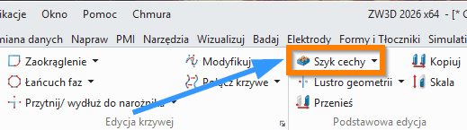 Szkic3D Szyk cechy ZW3D wstążka