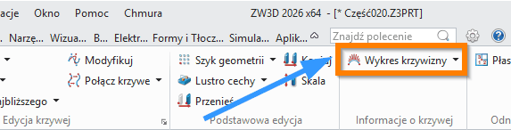 Szkic3D Wykres krzywizny - wstążka