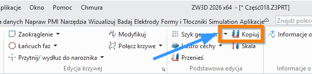 Szkicd3 Kopiuj ZW3D wstążka