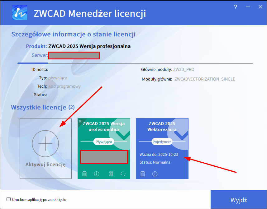 Aktywowanie licencji ZWVectorization