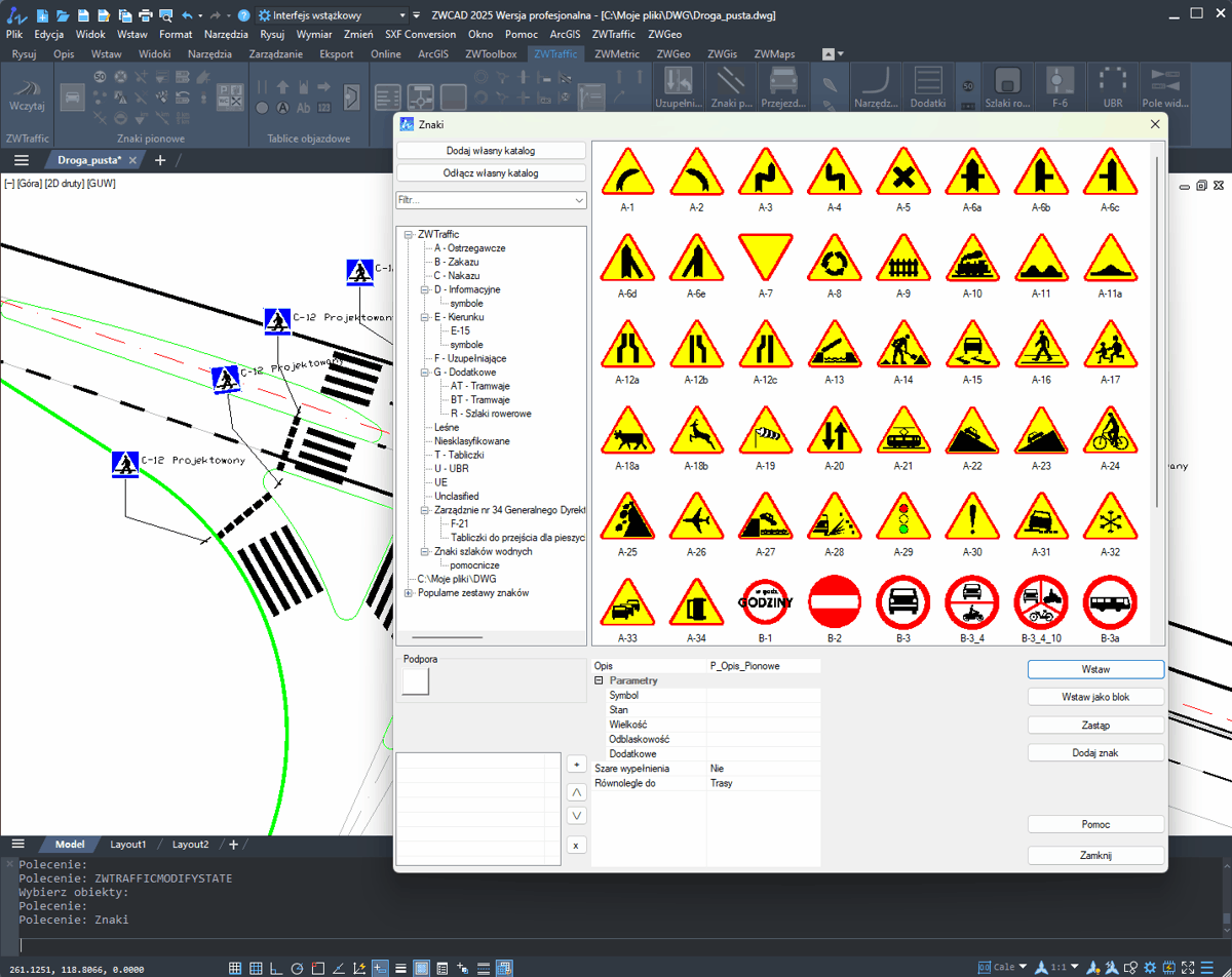 Biblioteki znaków w ZWTraffic 2025